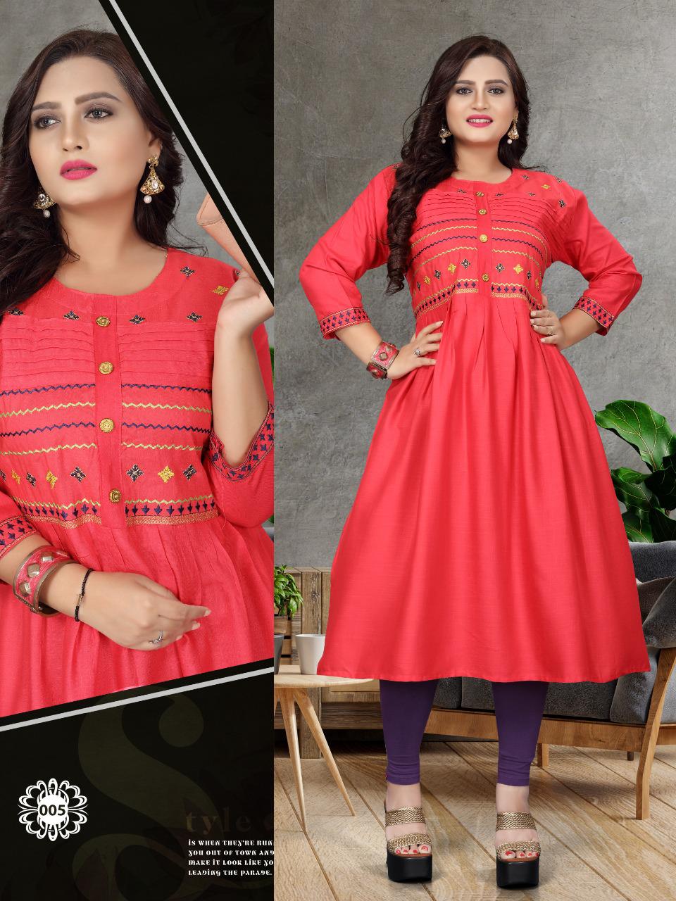 Vanshika 001 Fancy Ethnic Wear Embroidery Kurti Collection